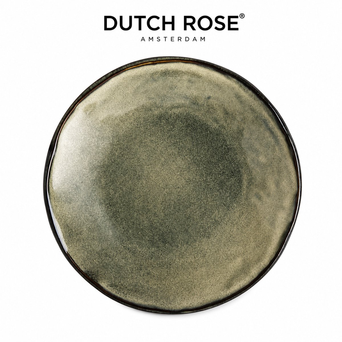Dutch Rose Organic Dutch Rose Bord Plat 17 cm Groen