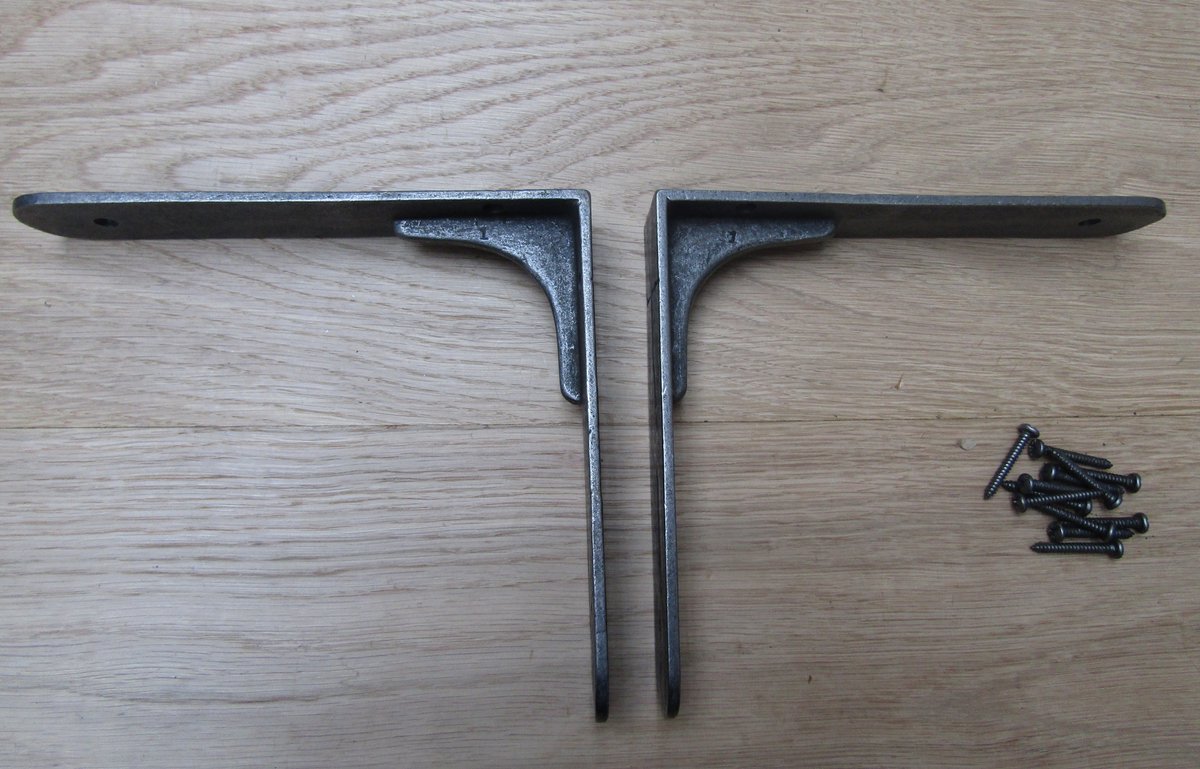 Pair of 8" Sheffield Shelf Brackets Antique Iron Shelf Holder 200mm