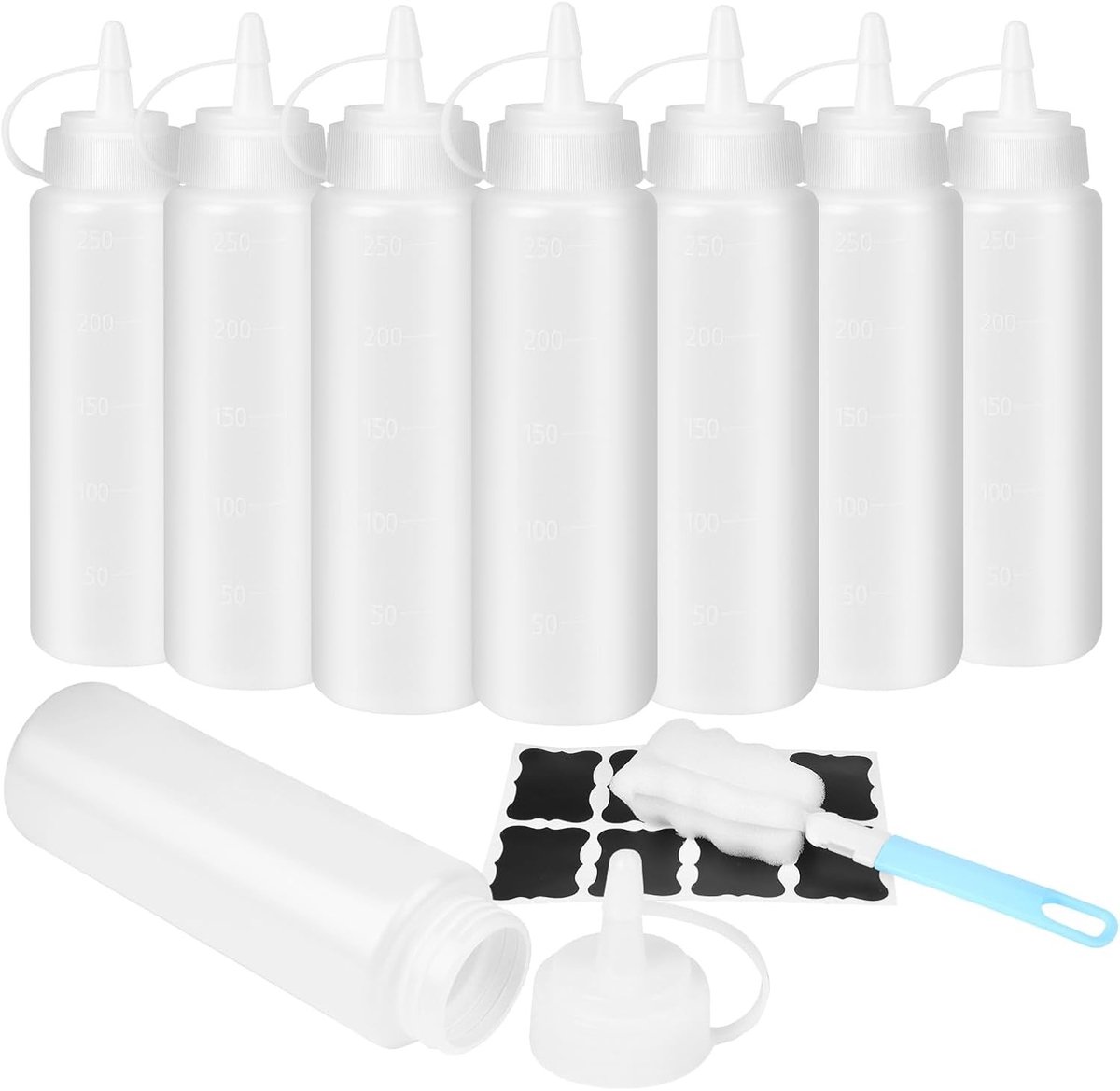 Knijpfles Set - Transparant - Lekbestendig Ontwerp - Voedselveilig Materiaal - Voor Sauzen en Specerijen