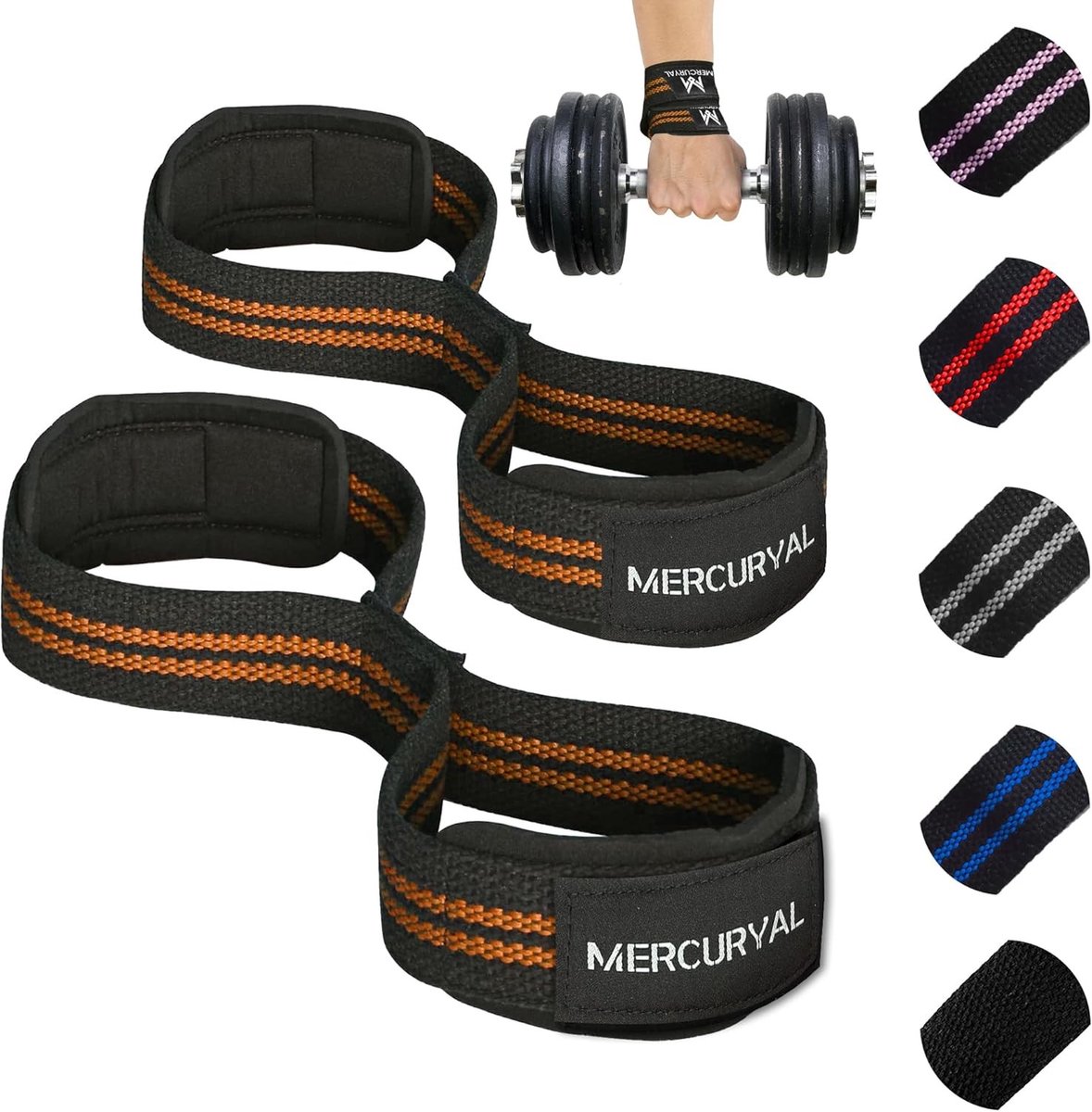 Powerlifting Straps - Katoen/Neopreen - 8-vormig Ontwerp - Versterkte Grip - Voor Gevorderde Atleten
