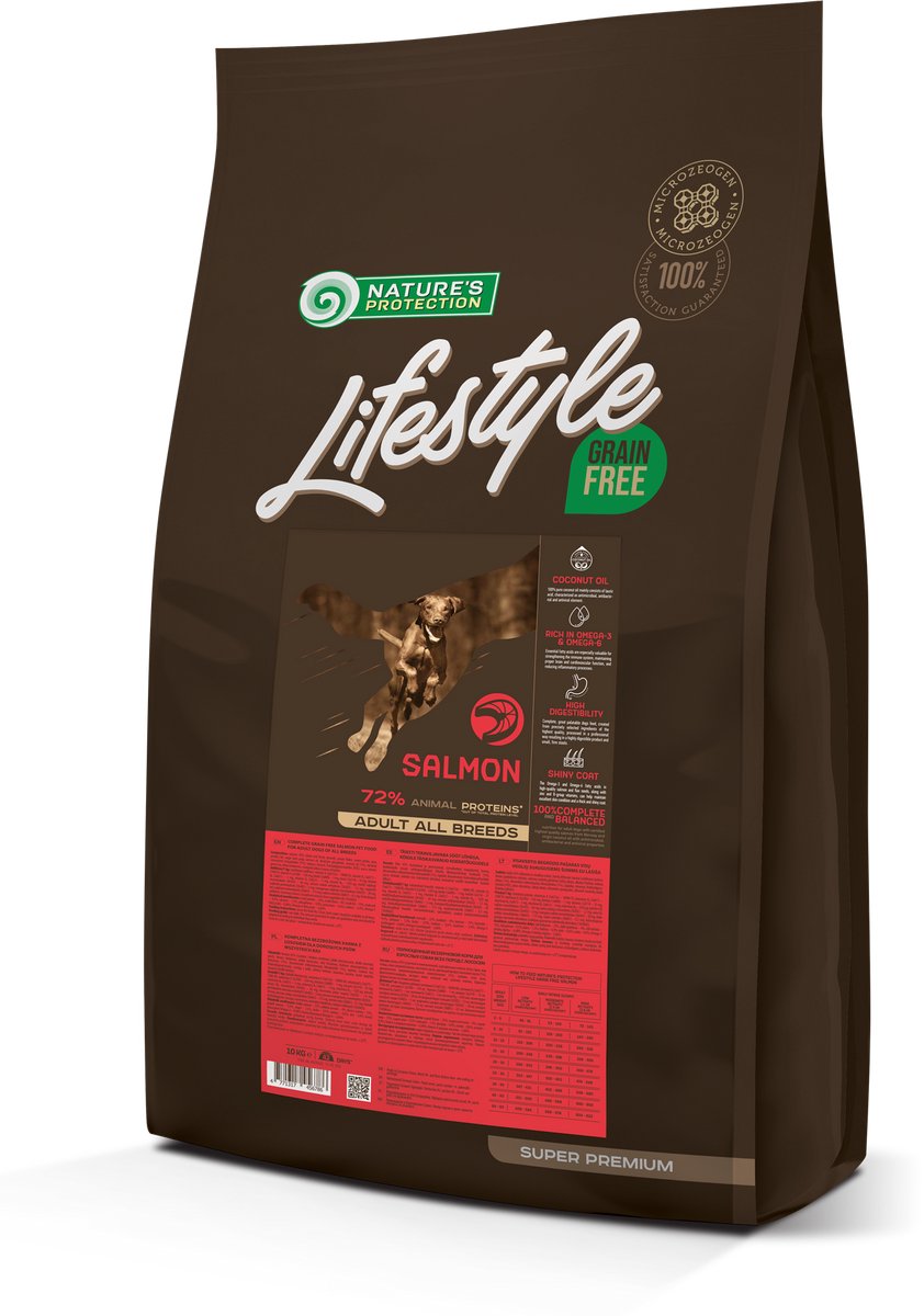 Nature's Protection Nature's Protection Lifestyle - hond - alle rassen - volwassen - graanvrij met zalm - 10kg