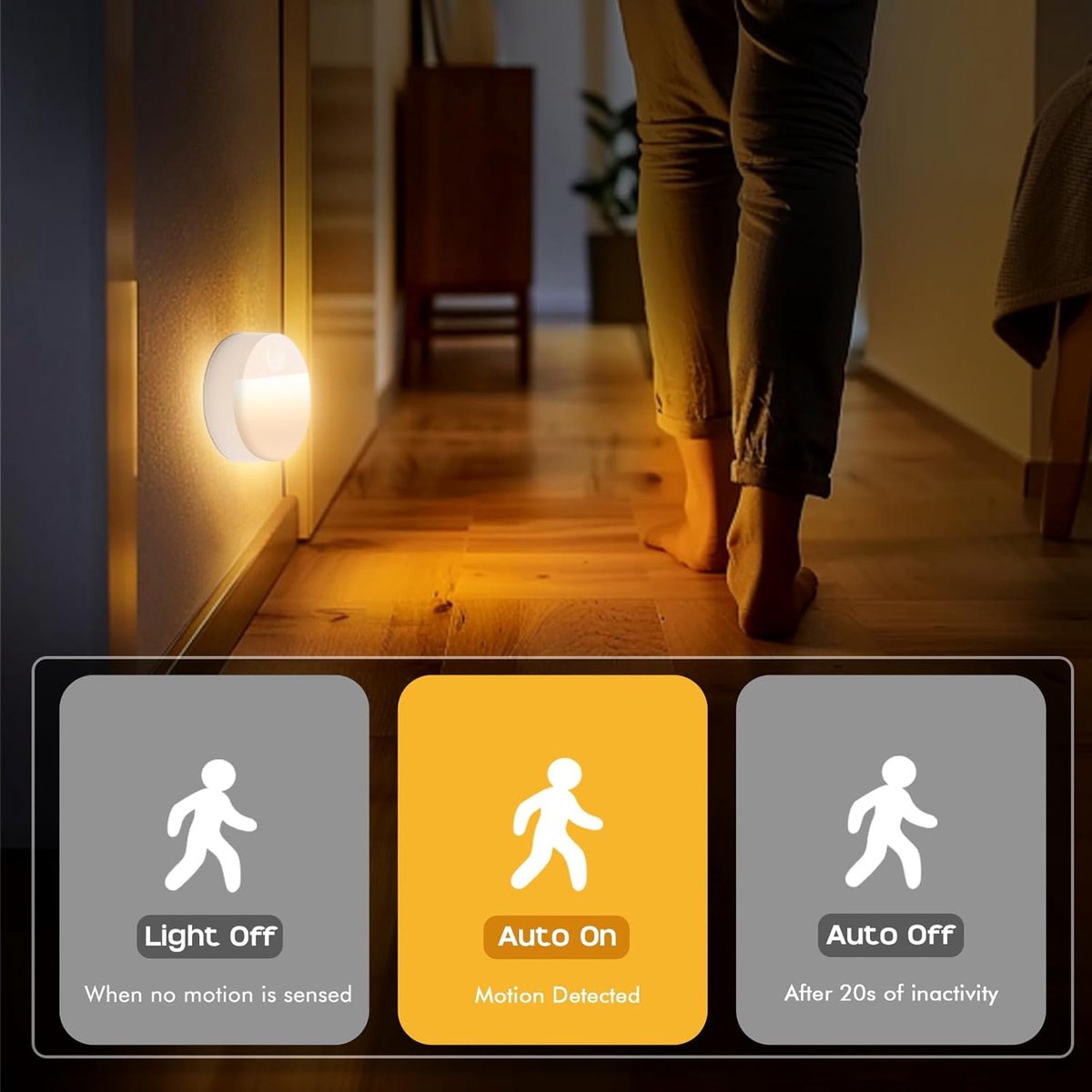 Draadloze Ledlamp - 3 Stuks - Nachtlampje - ledlamp met Bewegingsensor - Dag & Nacht Sensor - Usb Oplaadbaar - Kastverlichting - Warm - Batterij niet inbegrepen - Batterij niet inbegrepen - Wit — cadeau in Wonen & Interieur - foto 2