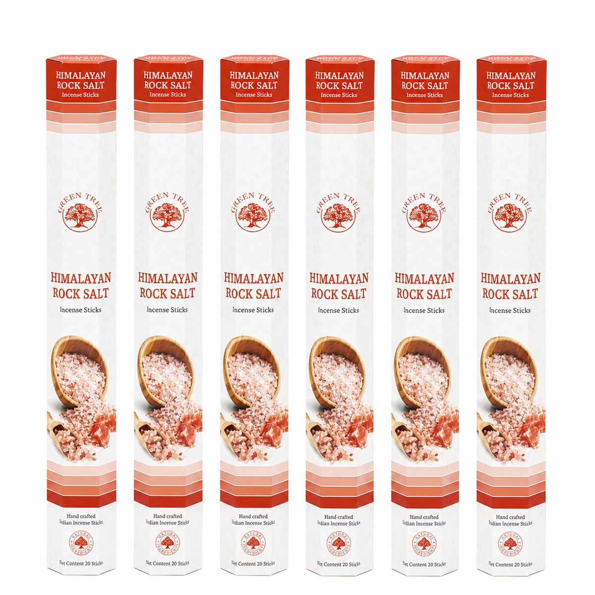 Green Tree wierook - Himalayan rock salt himalaya zeezout - wierookstokjes - 6 pakjes Himalaya rock salt