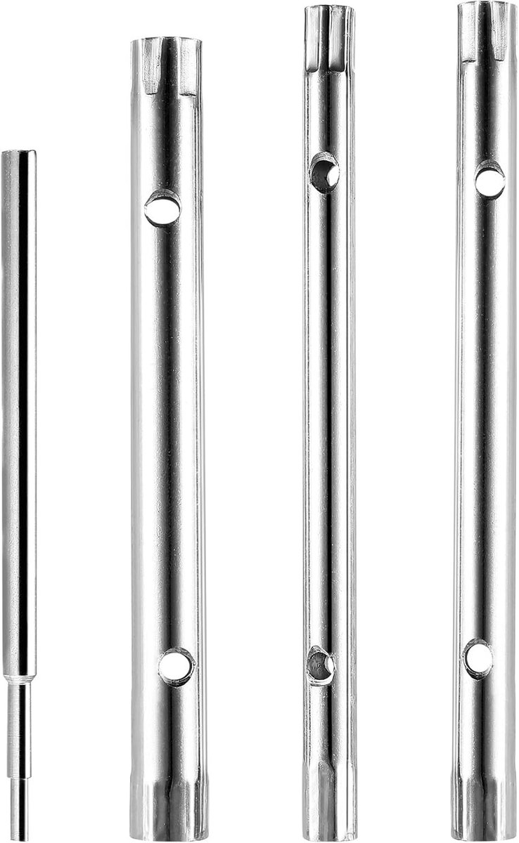 Set van 4 Stuks Pijpmoersleutels voor Installatie en Reparatie van Kranen en Afvoeren, Inclusief 1x Mandrel (8x9mm, 10x11mm, 12x13mm) - Ideaal voor Kluswerk en Onderhoud