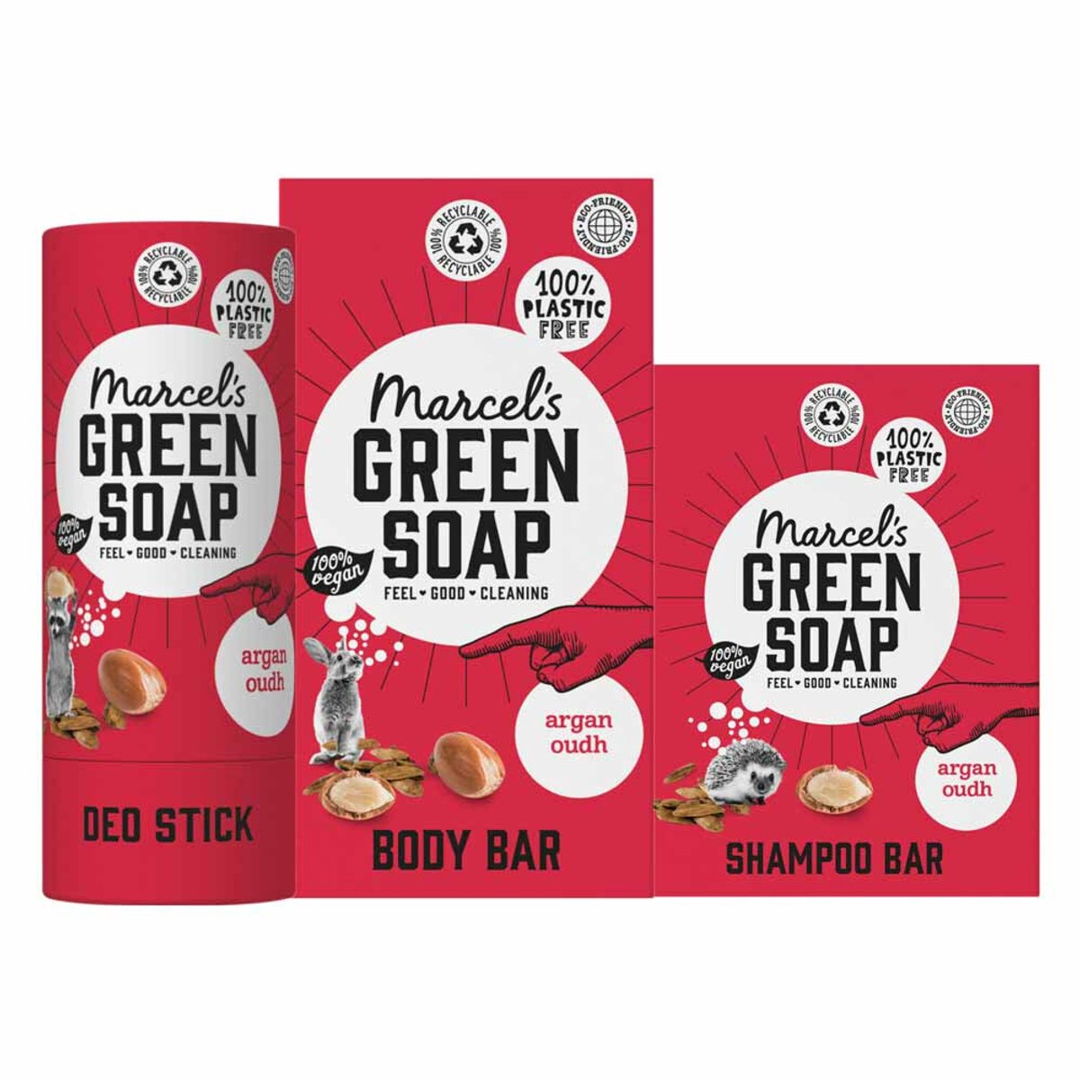 Marcel's Green Soap Plastic Vrije Verzorging Argan & Oudh Pakket