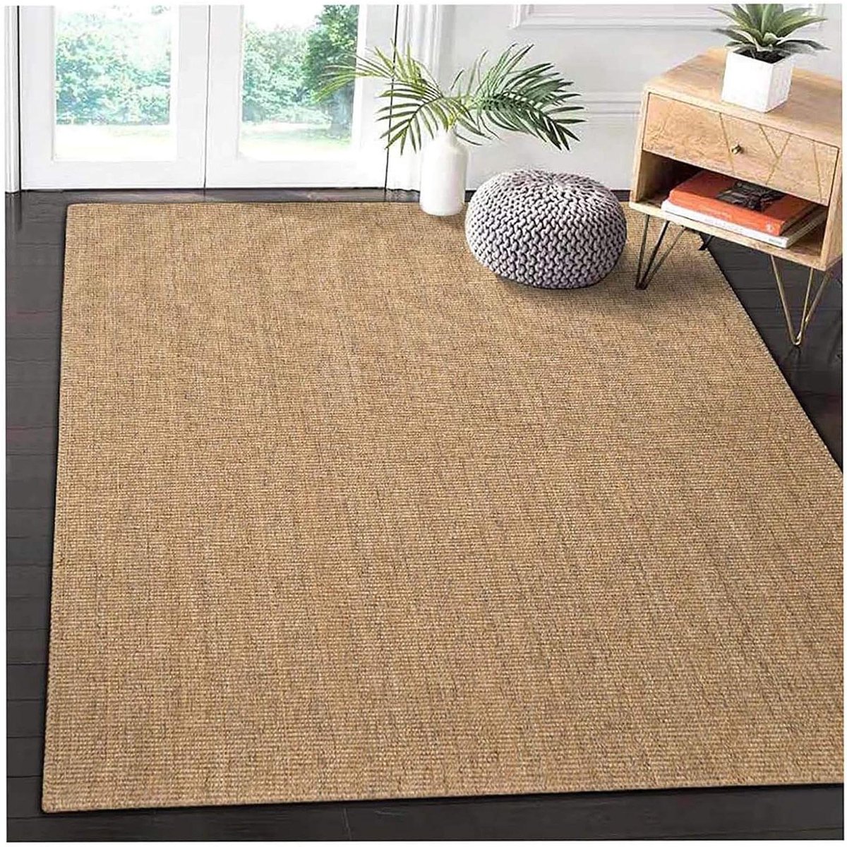 Sisal Vloerkleed - Natuurlijk Tapijt - Woondecoratie - Handgemaakt met Rand - 110x250 cm - Beige