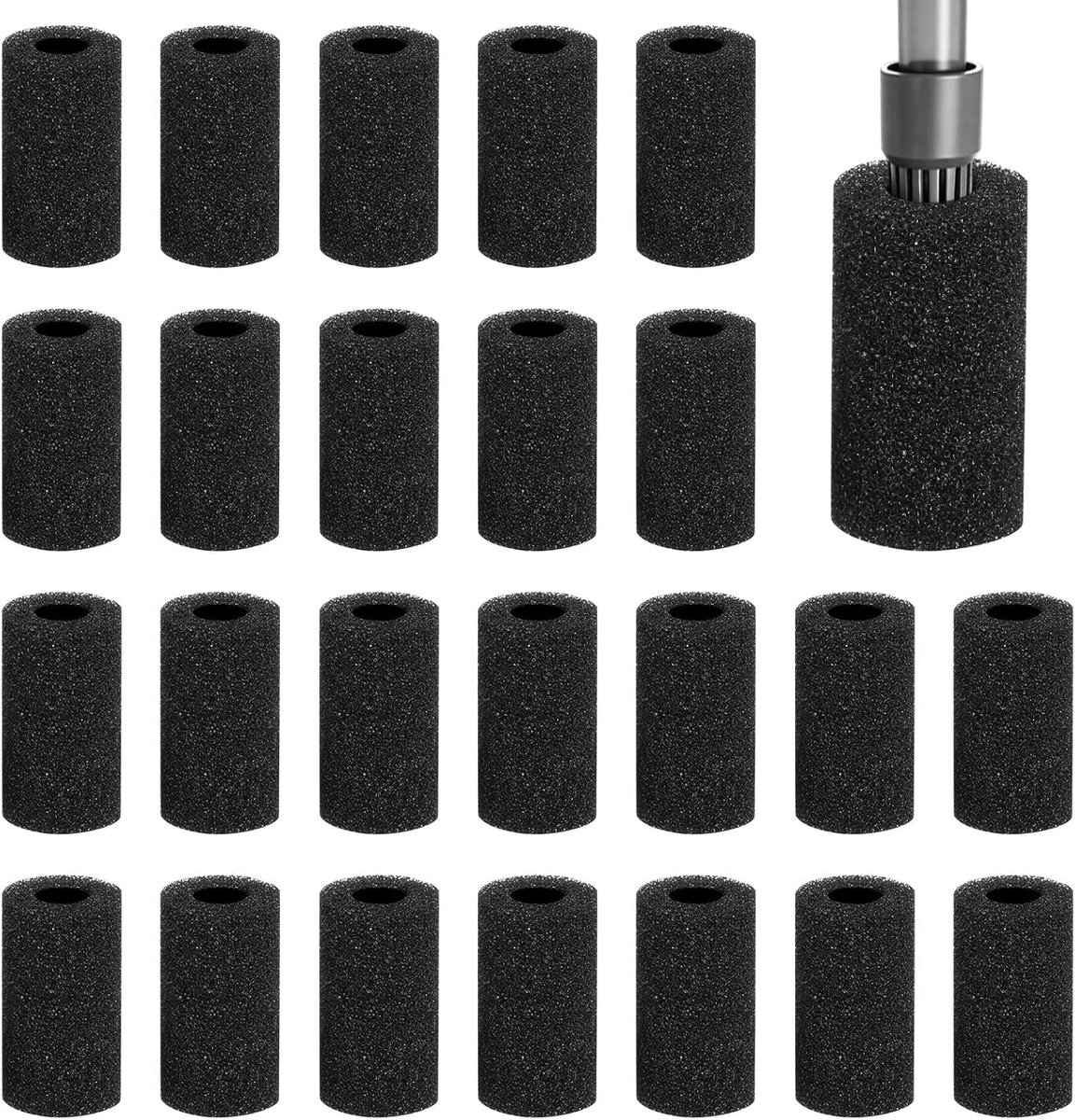 SnelShoppen - Filterspons Aquarium 8 cm Rond - Sponsfilter Voorfilter voor Vis en Garnalen - 24 Stuks - Perfect voor Aquariumonderhoud