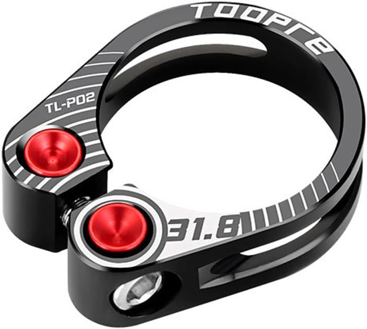 SnelShoppen - Fietszadelklem, Zadelpenklem voor Vouwfiets, Mountainbike, Racefiets, Zwart, 31,8 mm, Lichtgewicht en Duurzaam, Ideaal voor Fietsaccesso
