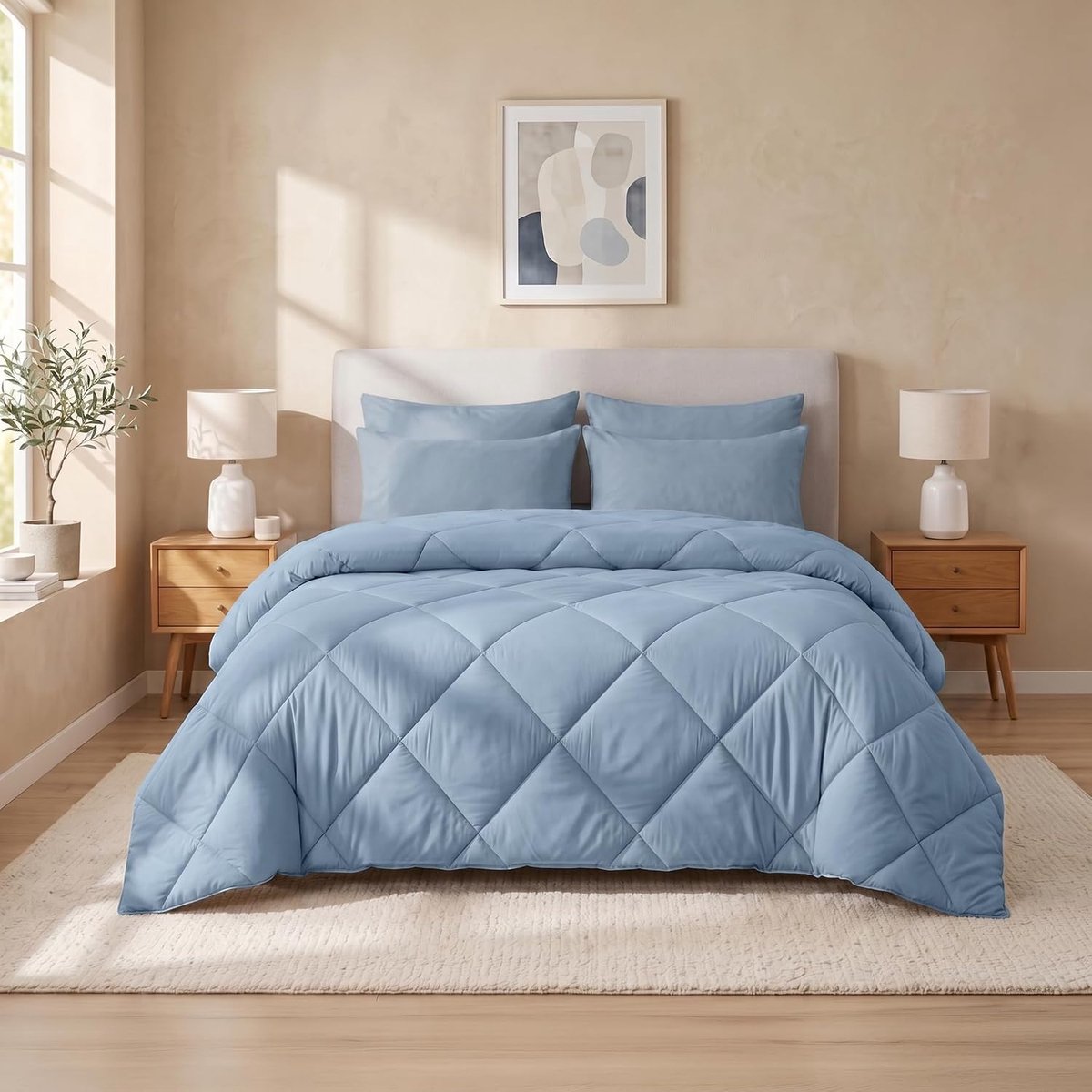 SnelShoppen - 2-in-1 Comfort Dekbed 200x220 Zomer & Winter, Ultralicht Microvezel, Wasbaar, OEKO-TEX Certificaat, Perfect voor Elk Seizoen