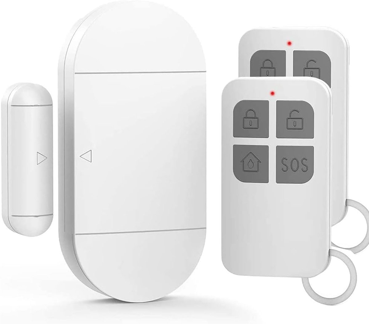 SnelShoppen - Emylo Deuralarm met 130 dB Sirene, Draadloos Magnetisch Alarm voor Deuren, Ramen en Kasten met 2 Afstandsbedieningen voor Thuis en Kanto