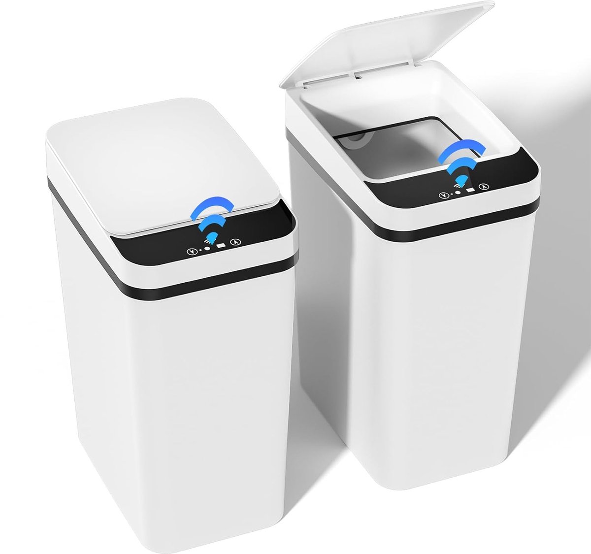 SnelShoppen - Set van 2 Vuilnisemmers met Sensor 12L - Elektrische Afvalemmer met Automatisch Deksel - Slimme, Stille en Waterdichte Afvalbak voor Keu