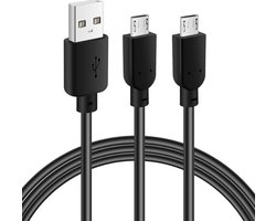 SnelShoppen - 1,5 m Micro USB kabel (2-pack), USB 2.0 Type A naar Micro USB snellaad- en gegevenskabel voor Galaxy, Kindle Fire, PS4-controller en mee
