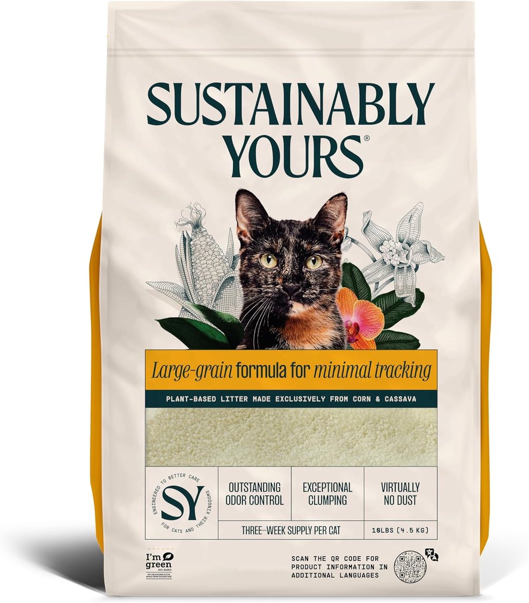 Thijox - Sustainably Yours Kattenbakvulling 4,5 kg - Grote korrelformule - Milieuvriendelijk - Plantaardige basis - Minimale verspreiding - Perfect vo