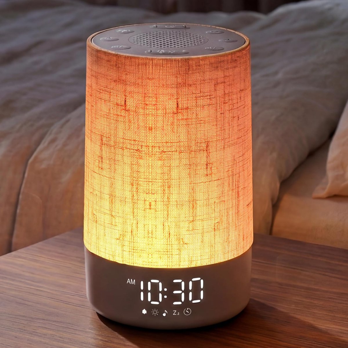 SnelShoppen - Light Alarm Clock, Daglicht Alarmklok, Full Screen, Zonsopgang en Zonsondergang Simulatie, Digitale Lichtwekker, 2 Alarmen, 8 Natuur Gel