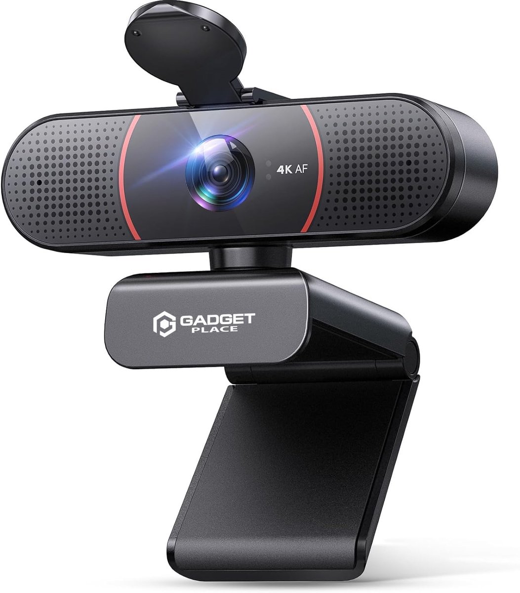 SnelShoppen - 4K Ultra HD Pro Webcam met TOF Autofocus, Geluidsonderdrukkende Microfoon, Privacy Cover en USB Adapter voor Laptop, PC, Windows, Mac