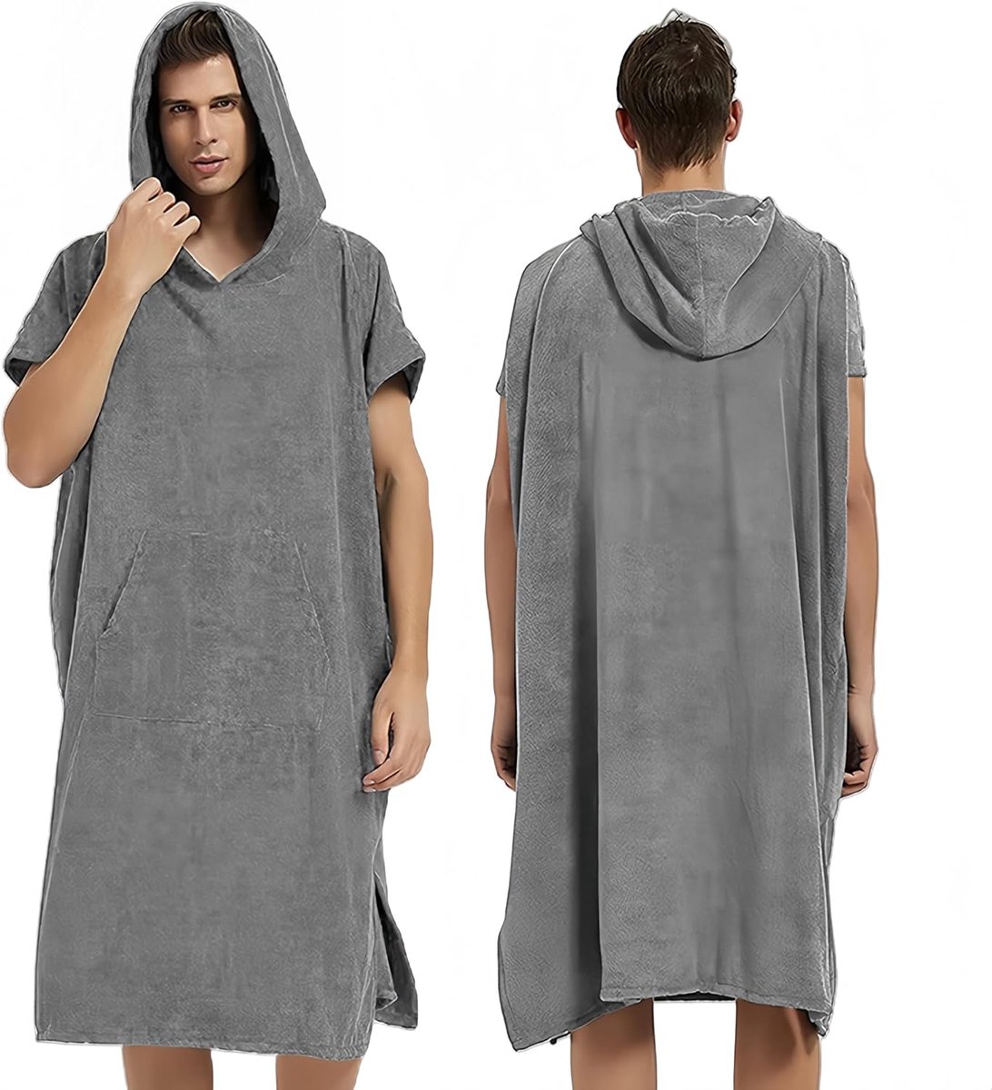 SnelShoppen - Unisex Hooded Bathrobe Poncho - Sneldrogend Microfiber Badjas voor Mannen en Vrouwen - Strand, Zwemmen & Surf - Lichtgewicht 80x110cm Do