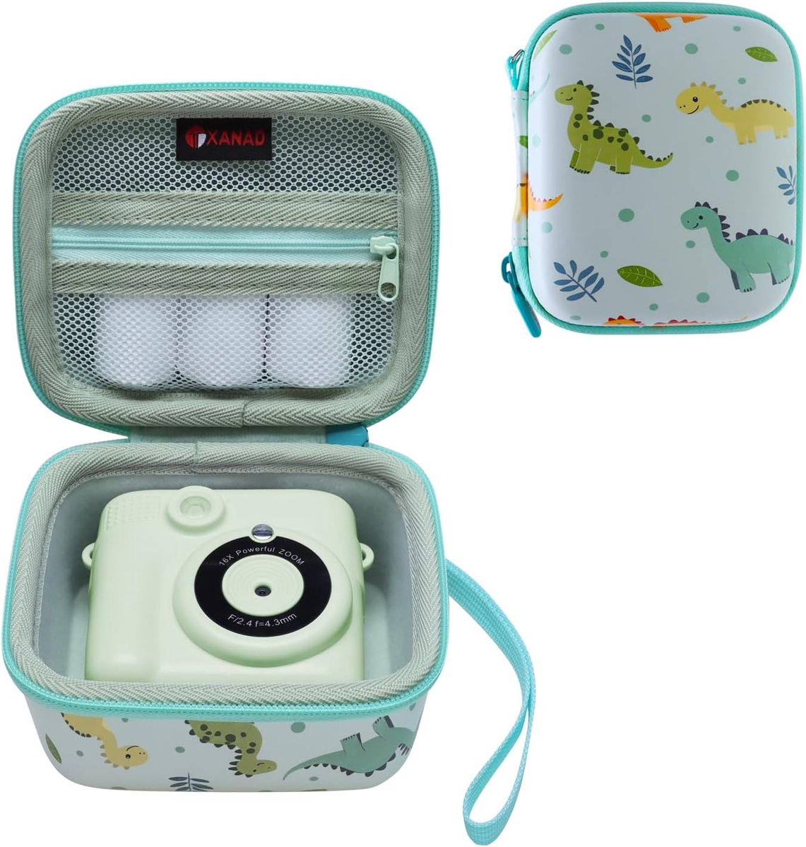 SnelShoppen - Kinderkamera Tas voor Aissom, ARNSSIEN, MYSTILUCK, HiMont, Gofunly en meer - Groene Draagbare Camera Bescherming voor Kinderen 3-14 Jaar