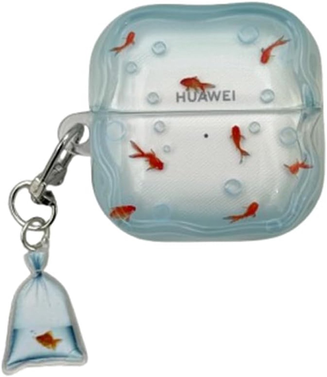 SnelShoppen - Earbuds Case voor Huawei FreeClip 2 met Kawaii Dierpatroon, Beschermende Hoes met Sleutelhanger voor Jongens en Meisjes, Schokbestendig