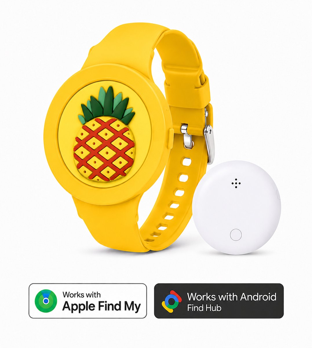 Kinderhorloge - gps armband – werkt met Apple Find My - Kinderhorloge met gps - Bluetooth Tracker – Kinderhorloge jongen - Kinderhorloge meisje - Waterdicht – Inclusief tracker - Met geluidssignaal