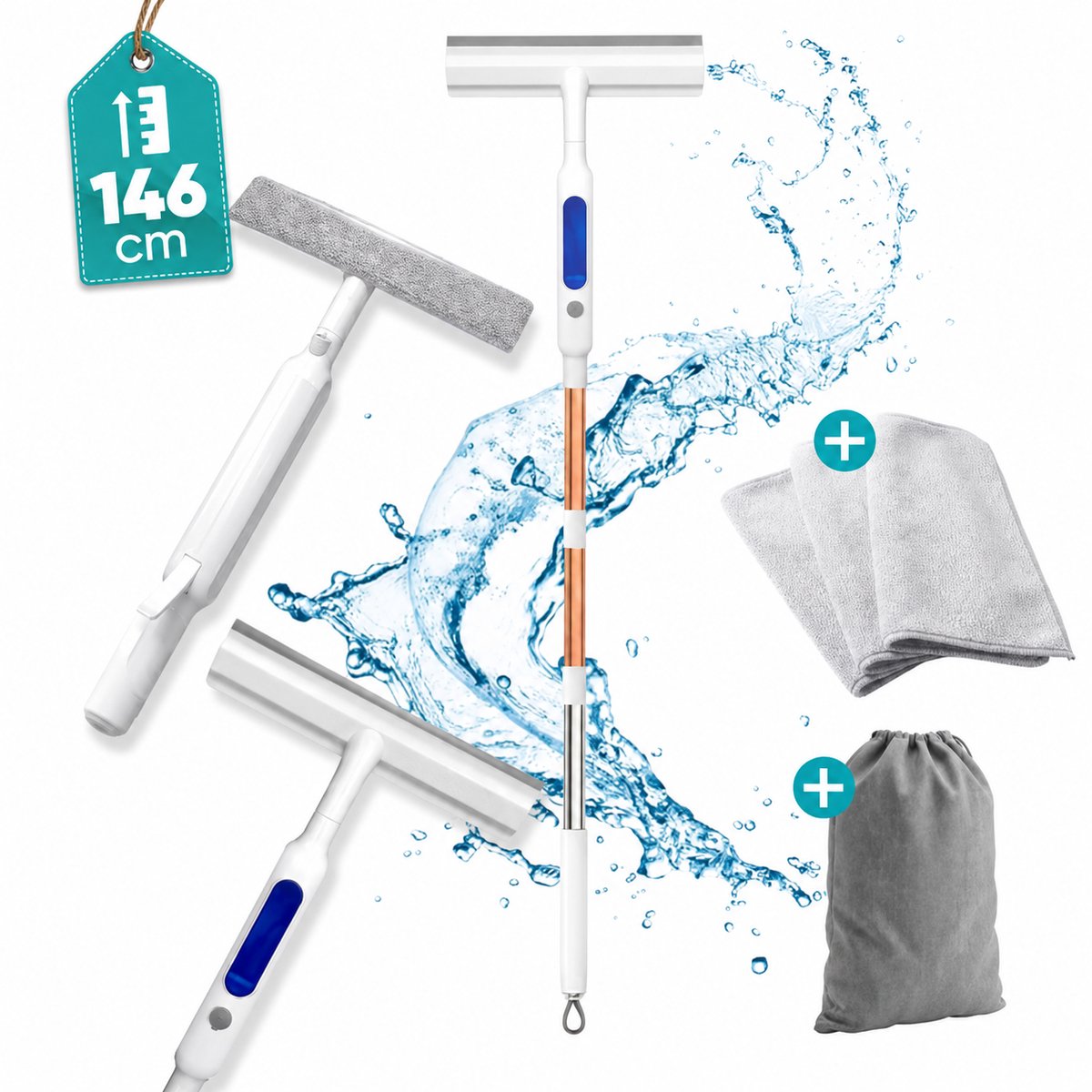 Tibagoods 4-in-1 Ramenwasser met Telescoopsteel