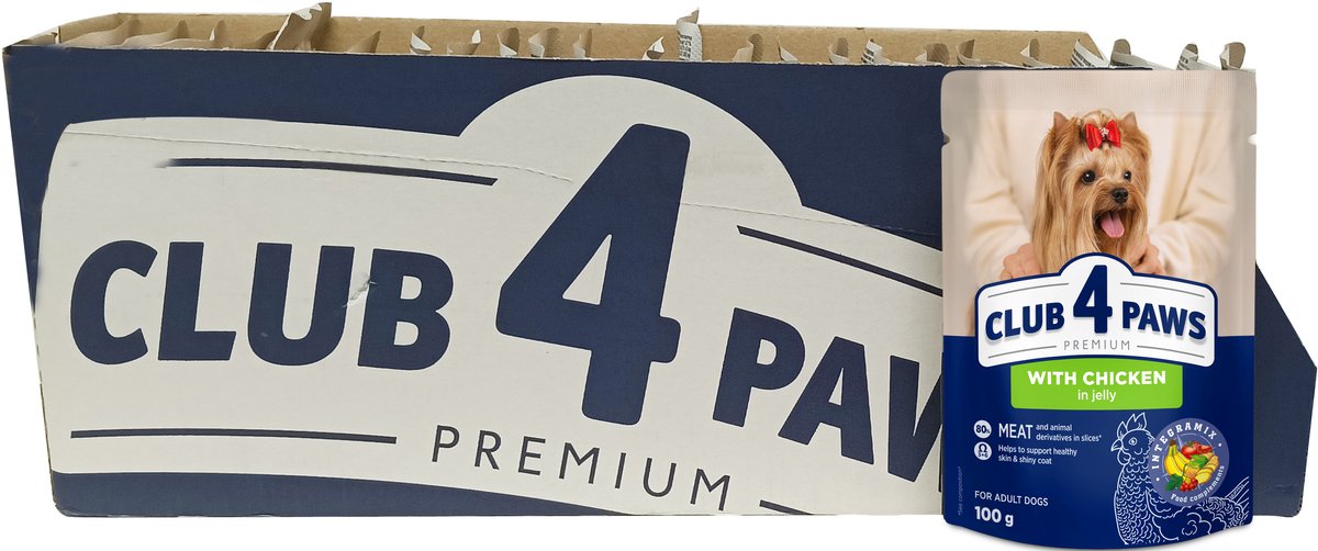 Club 4 Paws Club 4 Paws premium met kip in gelei - adult dogs 24 x 100 gram