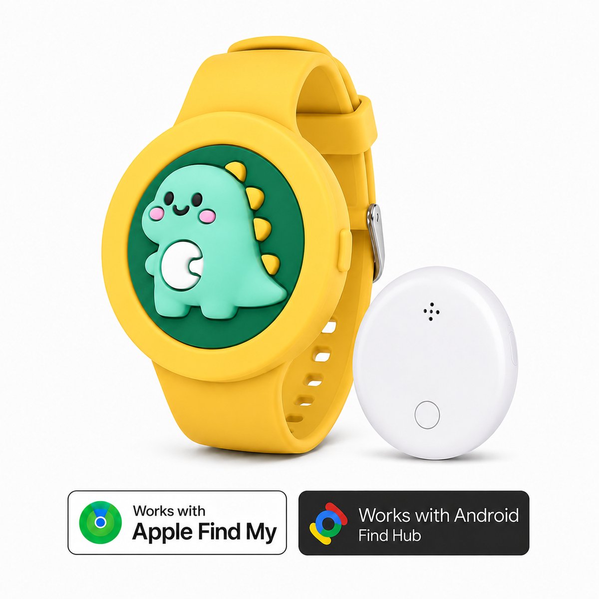 Kinderhorloge - gps armband – werkt met Android Find My Hub - Kinderhorloge met gps - Bluetooth Tracker – Kinderhorloge jongen - Kinderhorloge meisje - Waterdicht – Inclusief tracker - Met geluidssignaal