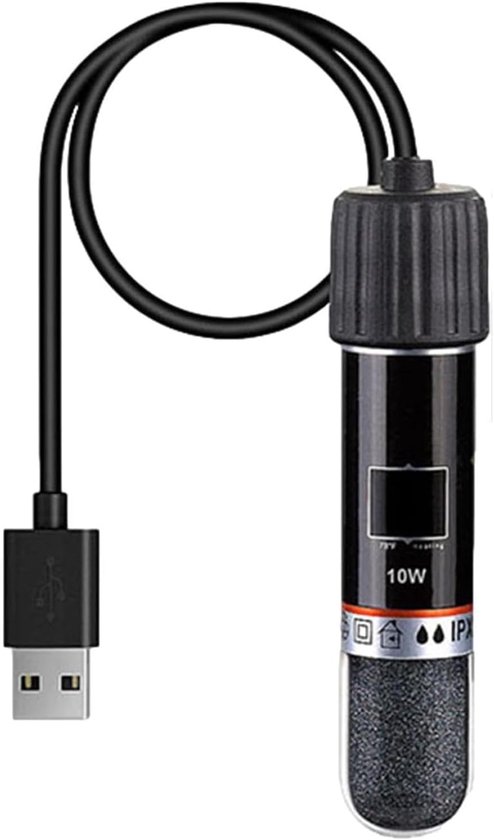 SnelShoppen - USB Aquariumverwarming 10W Mini Verwarmingselement met Thermostaat voor Kleine Aquaria, Schildpadverwarming voor Zoet en Zout Water