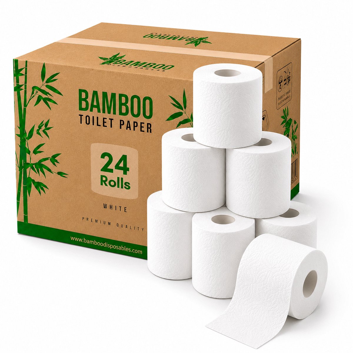 24 SuperRollen - Premium Bamboe Toiletpapier 3-laags- 250 vellen per rol - Bamboe FSC®100% - BOOMVRIJ
