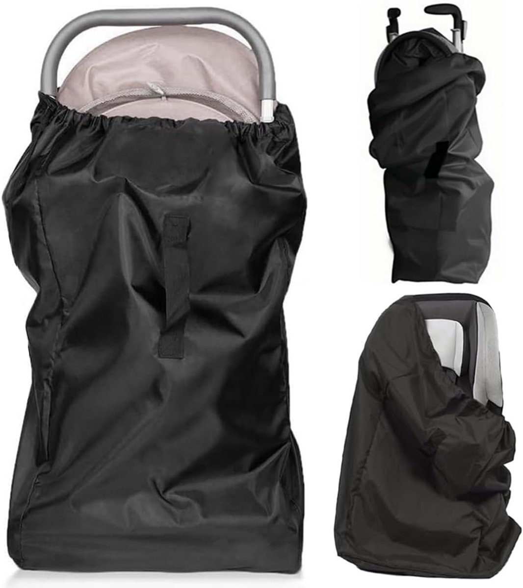SnelShoppen - Universele Kinderwagentas, Vliegtuig Kinderwagentas, Waterdichte Transporttas voor Buggy en Kinderwagen 114x50x33cm - Zwart, Bescherming
