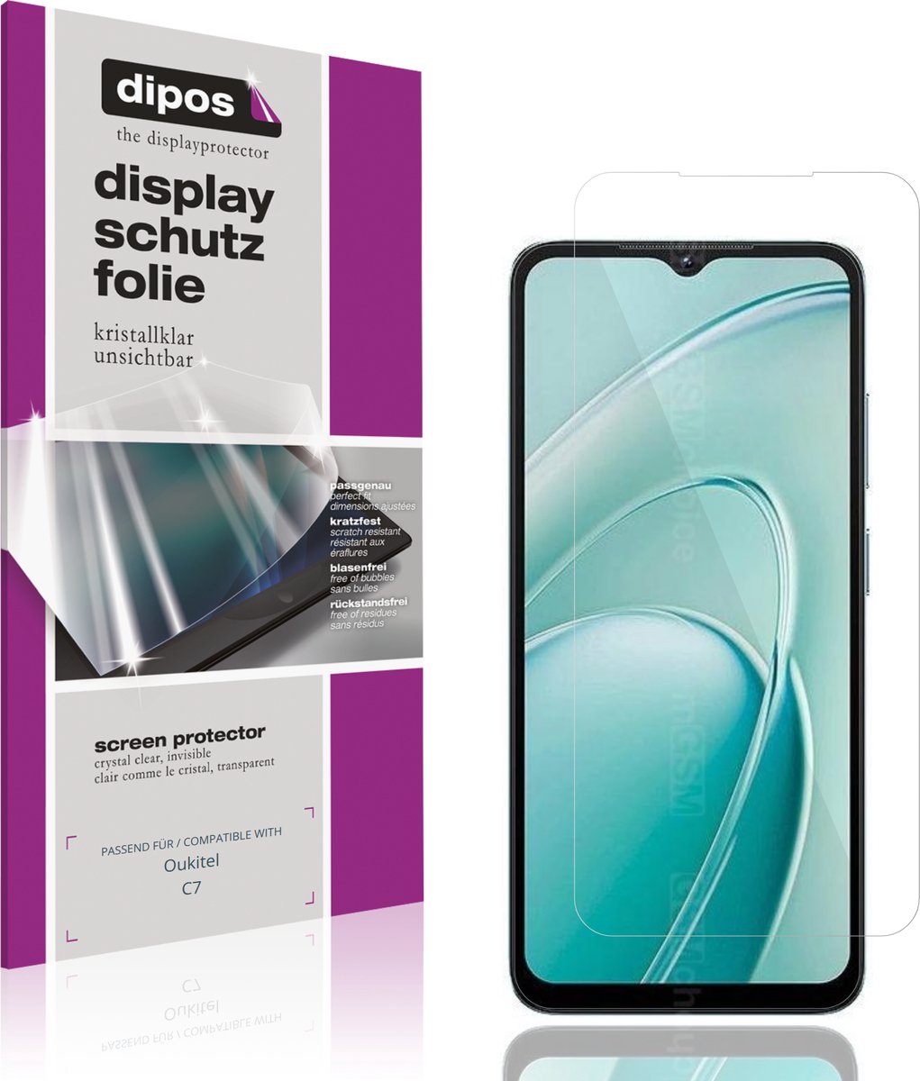 dipos – 4x Beschermfolie geschikt voor Oukitel C7 | Krasbestendige & heldere Screenprotector Ultra-Thin