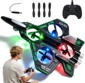 RC Vliegtuig - Stuntvliegtuigje RC- Speelgoed Vliegtuig - 360° Salto - 3 Snelheidsstanden - LED-verlichting - Foam Vliegtuig - 80 m Bereik - voor Kinderen & Beginners