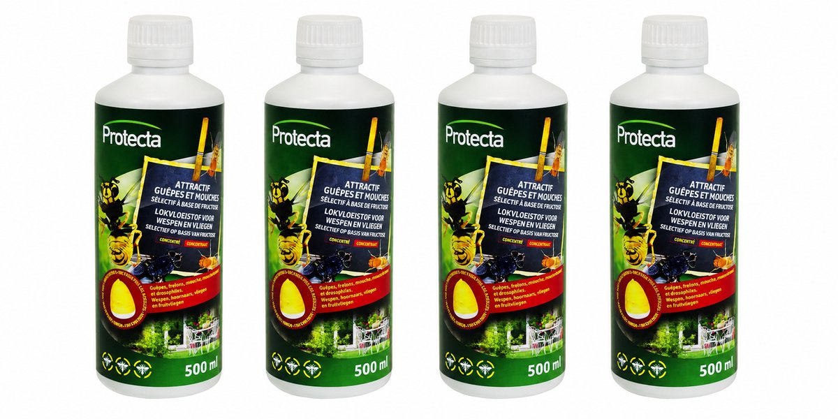 Protecta Vespa lokvloeistof 500 mL, 4 stuks