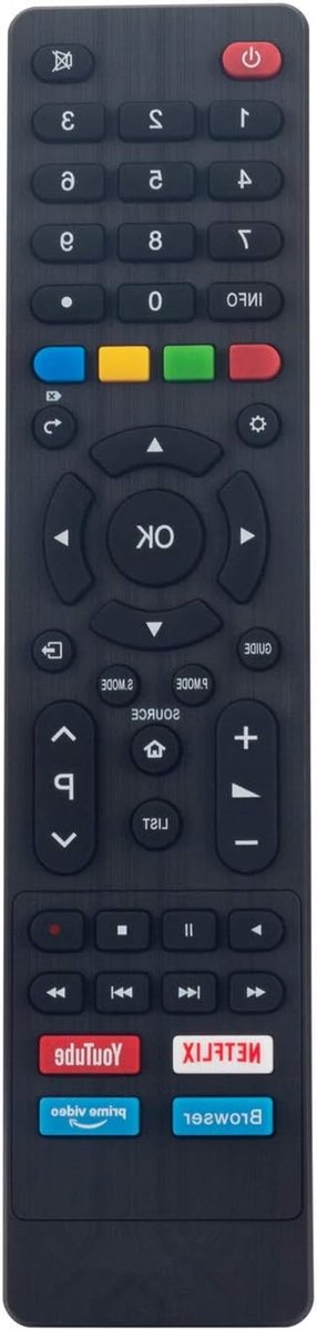 Vervangende afstandsbediening - Universele afstandsbediening - Televisie bedienen - Direct klaar voor gebruik - Ergonomisch ontwerp - Zwart