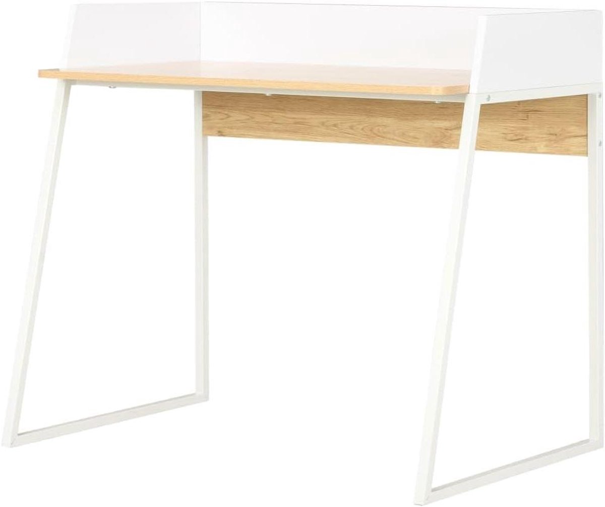 Bureau - Werktafel - Thuiswerken - Met opbergvakken - 90x60 cm - Wit Eiken