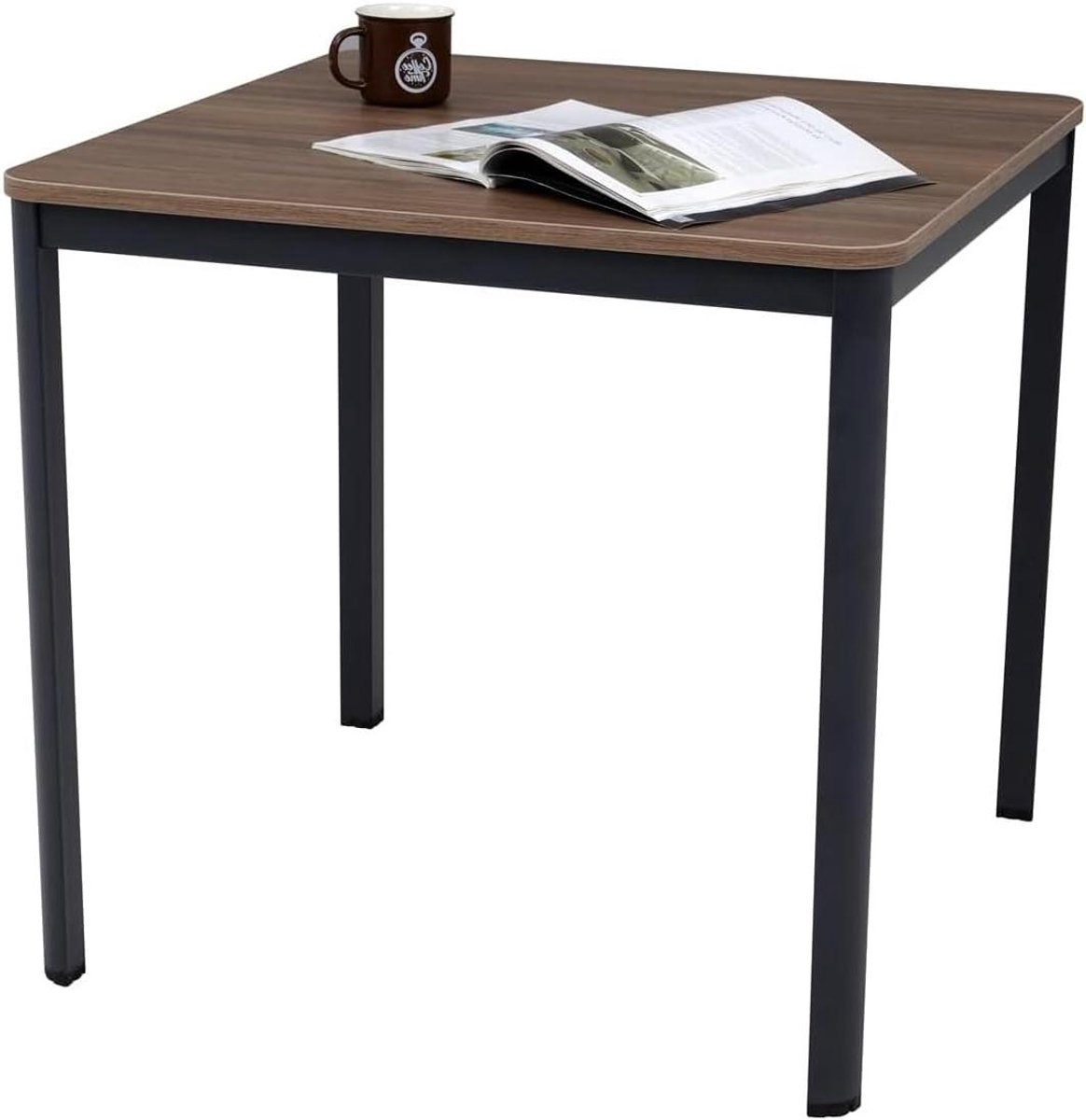 Bureau D-profiel - Werktafel Kantoor - Thuiswerken Flexibel - Afgeronde Hoeken - 80 x 80 x 75 cm - Notenhout