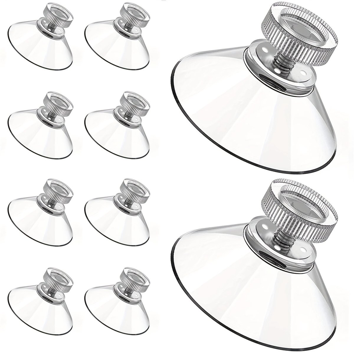 Raamzuignappen met zuignap, 41 mm in diameter, met kartelmoeren, 40 stuks per verpakking.