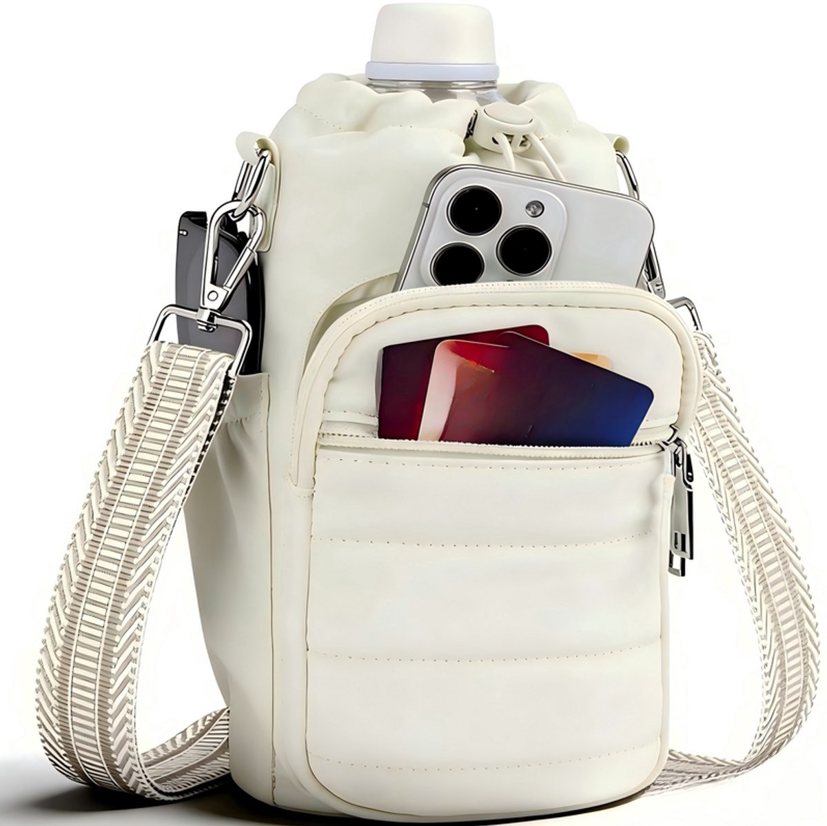 Hoes voor waterfles - 27 x 13 x 3 cm - Tasje voor thermosbeker - Crossbody-tasje voor beker - Draaghoes voor beker - Crossbody-tas voor waterfles - Hoes voor thermosfles - Tasje voor beker - Crossbody-tas voor waterfles