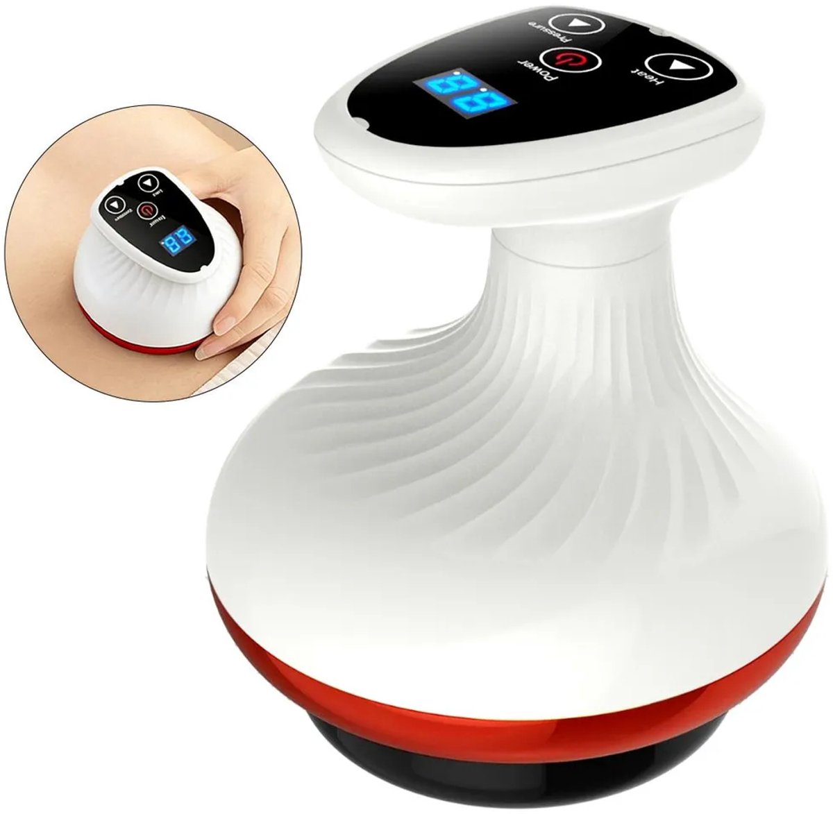 LISM-Elektrisch Gua Sha-apparaat, schoonheidsinstrument, massageapparaat, cupping-apparaat, buikschraapplank Geschikt voor thuisgebruik