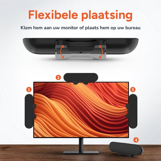 Skoov Soundbar PC - Bluetooth Luidspreker - Gaming Soundbar - PC Speakers - Mini Soundbar - Luidsprekers voor PC - Screenbar van Skoov — afbeelding 2