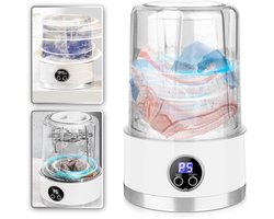 Draagbare Mini-Wasmachine Capaciteit 1 Liter - 360° Schrobben Oplaadbaar 3000 mAh 2 Timerinstellingen - Zacht Voor Babykleding Ideaal Voor Reizen Kamperen En Campers
