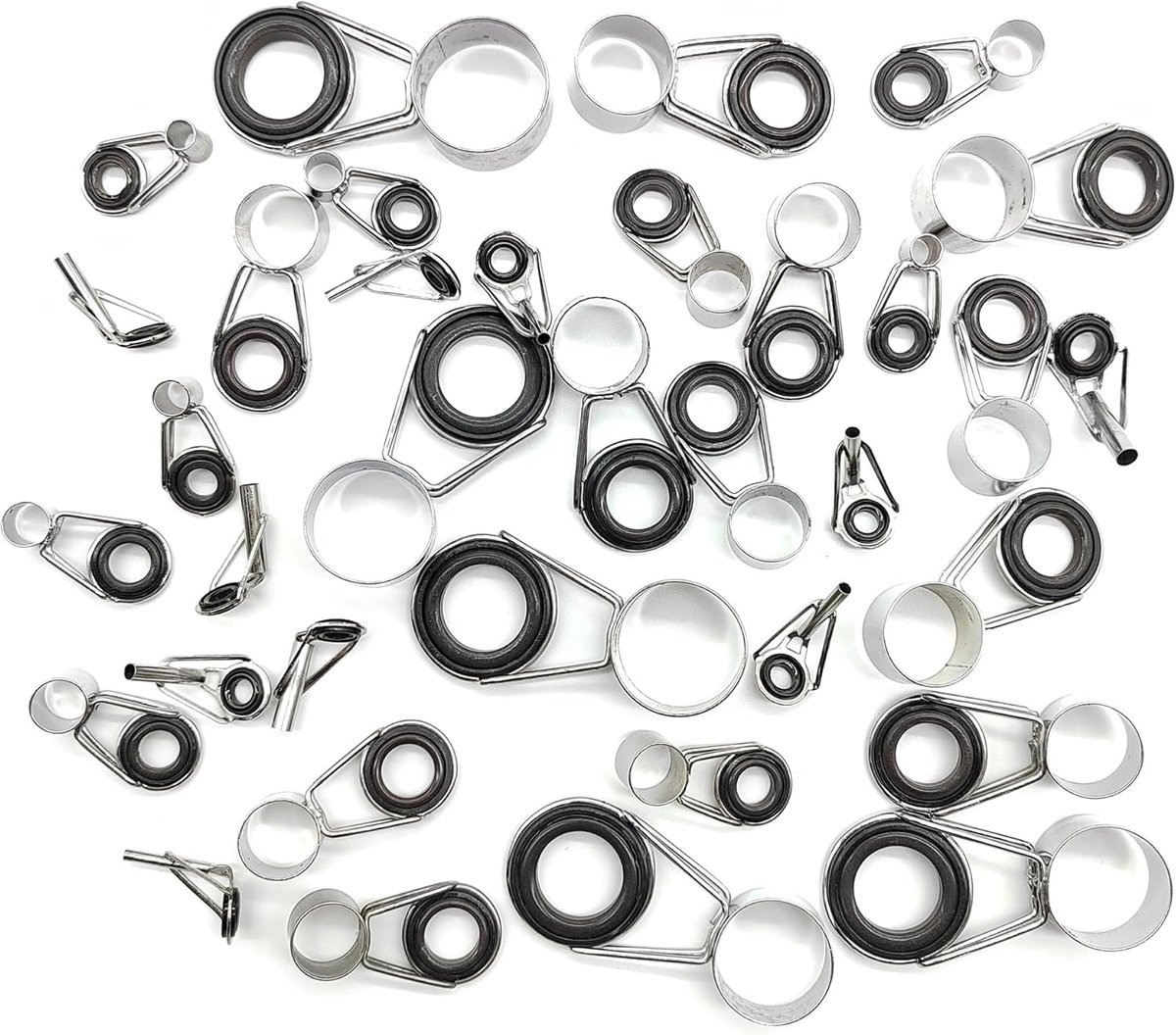 SnelShoppen - Geleidingsring Hengel Reparatie Accessoires 35 Stuks - Vishengel Ondersteuning, Riemen, Top Ring Set - Duurzaam RVS en Keramiek - Voor T