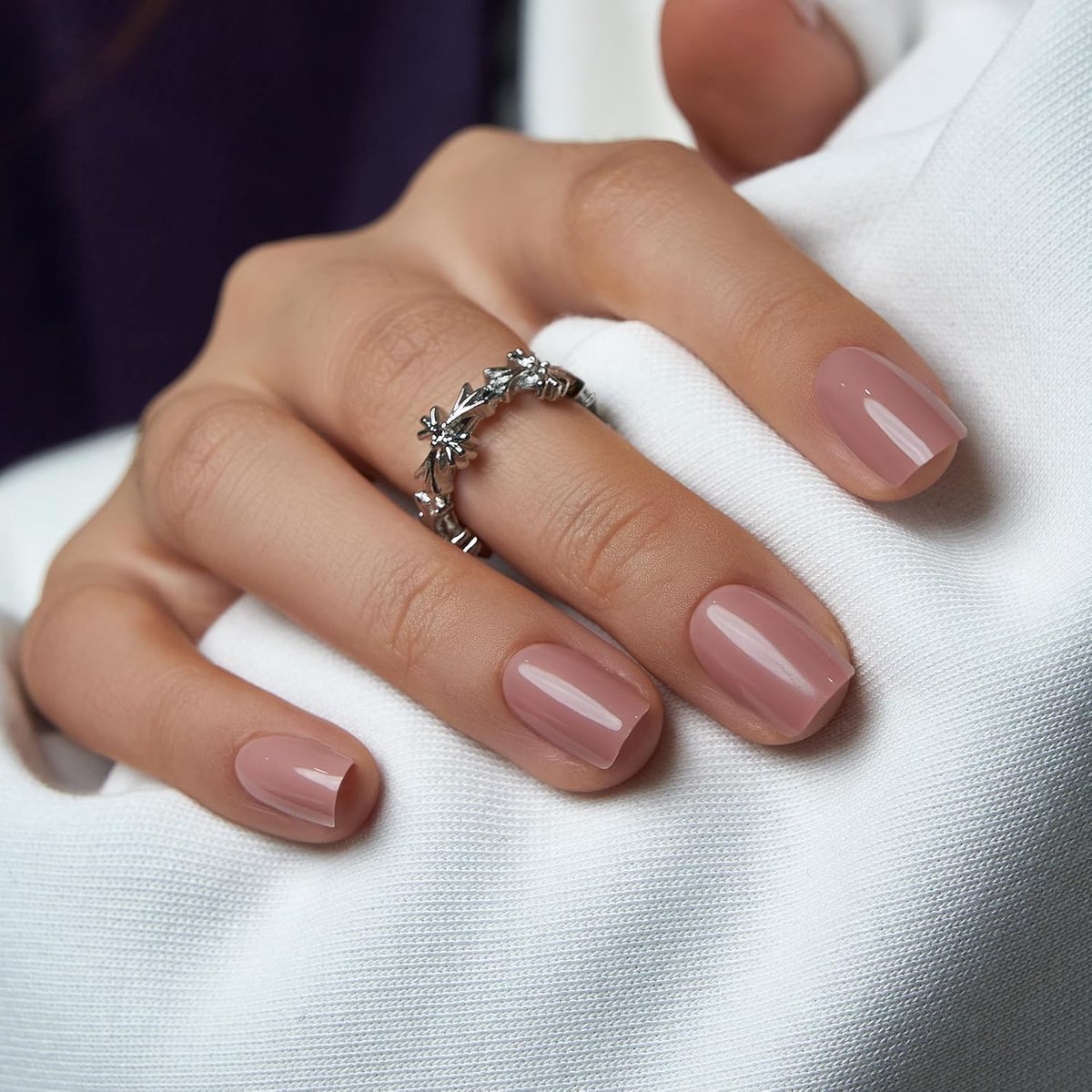SnelShoppen - Press on Nails - Korte Hechtnagels, 30 Stuks Volledige Dekking, Natuurlijke Soft Gel Valse Nagels in Diep Roze, Makkelijk Aan Te Brengen