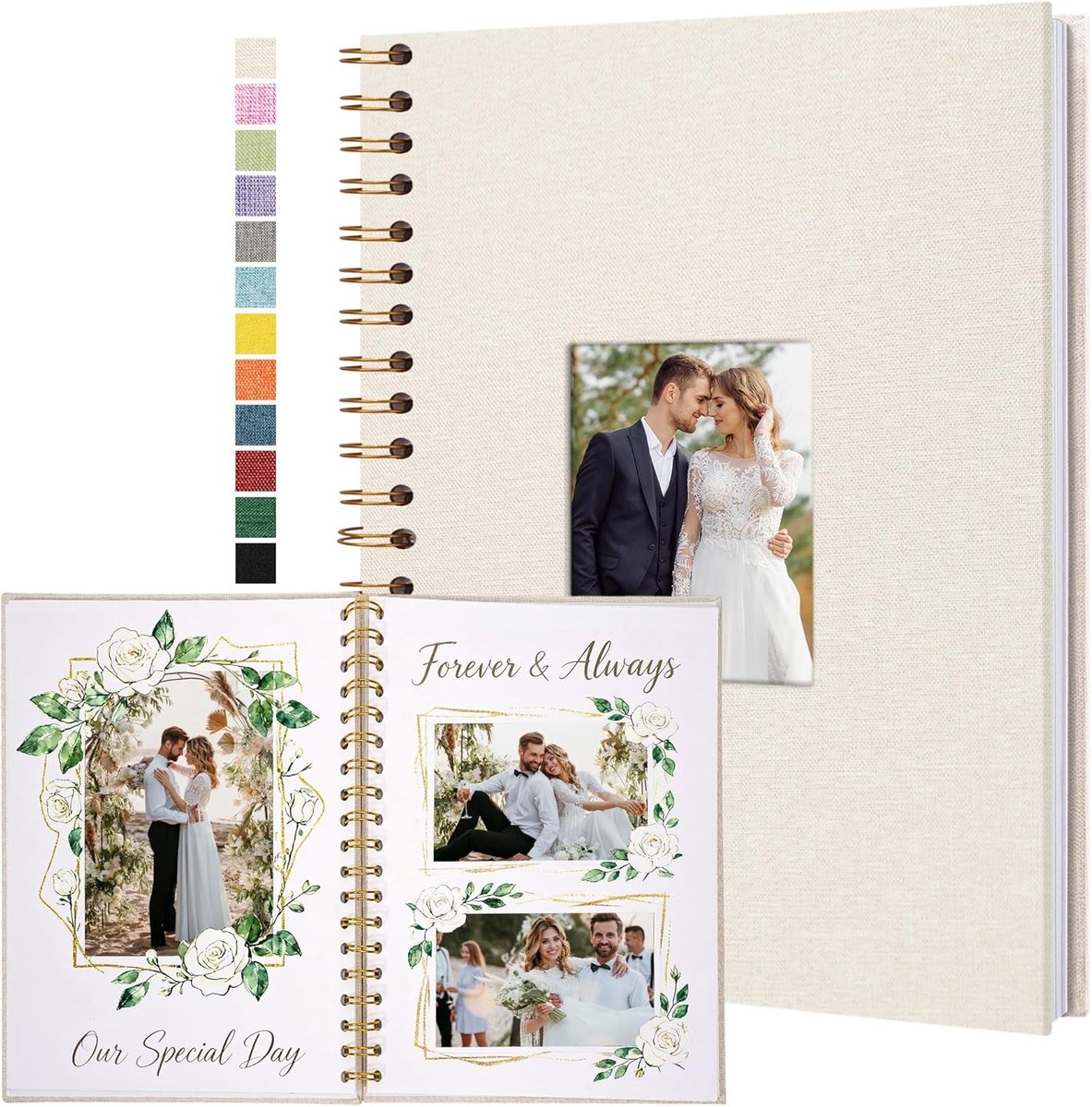 Fotoboek Premium Kwaliteit - Hardcover - Linnen Omslag - 20 x 28 cm - 40 Vellen/80 Pagina's - Zuurvrij Kraftpapier - Herinneringsalbum