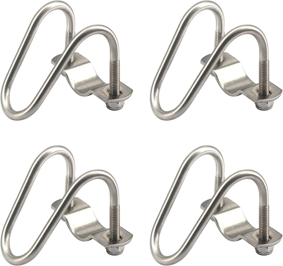 SnelShoppen - Cross Pipe Buckle RVS Pipe Clip U Vorm 4 Stuks voor Tuin, Kas, Schutting - Geschikt voor Buis Ø 21-25mm