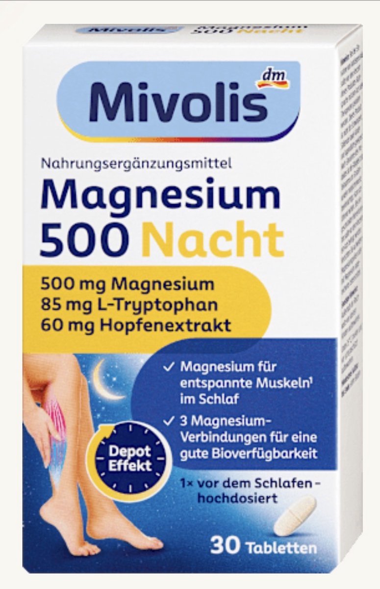 Mivolis Magnesium 500 Night Depot, 30 tabletten, 43 g