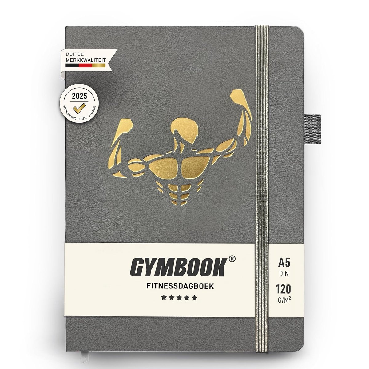 SnelShoppen - Fitness Journal A5 - Hoogwaardige Training Journal - Workout Notebook voor Mannen en Vrouwen - Grey - Ideaal voor Sport, Fitness, en Per