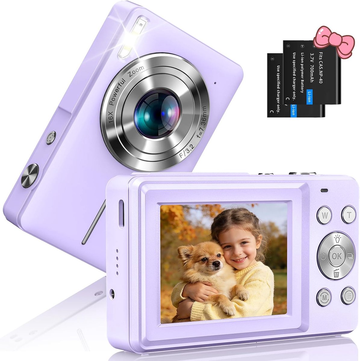 SnelShoppen - 1080P 44MP Digitale Camera met 16x Digitale Zoom - Compacte Vlogging Camera voor Kinderen, Tieners en Beginners - Ideaal voor Feestjes,