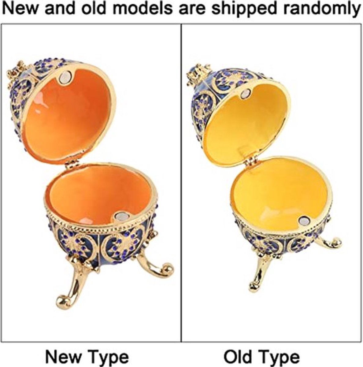 Eier Ei, geëmailleerd paasei met ei vorm sieraden organizer voor ring halsketting juwelendoosje decoratie