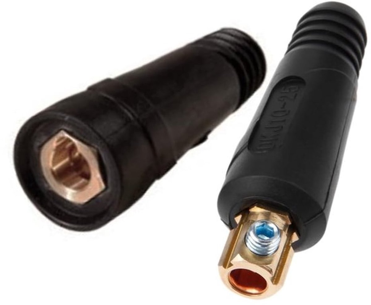 2 stuks lasapparaatconnector, zwarte laskabel, snelle montage voor TIG-lasapparatuur, DKJ70-95, mannelijk en vrouwelijk