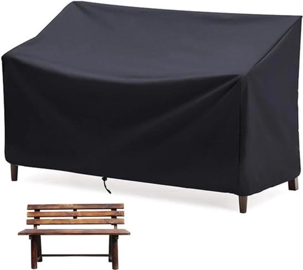 Beschermhoes voor 2-zitsbank waterdicht polyrotan met ventilatieopeningen 134 x 69 x 89 cm